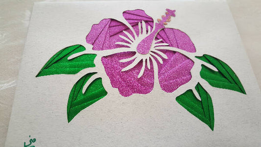 3D.M.Handmade Painting Board hibiscus flower(23*18cm)