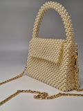 Lulua Stitches Handmade Classic Off-White Pearl Bag