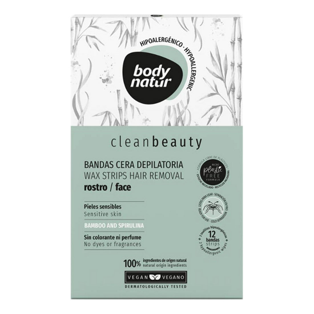 Facial Hair Removal Strips Body Natur Clean Beauty (12 uds)
