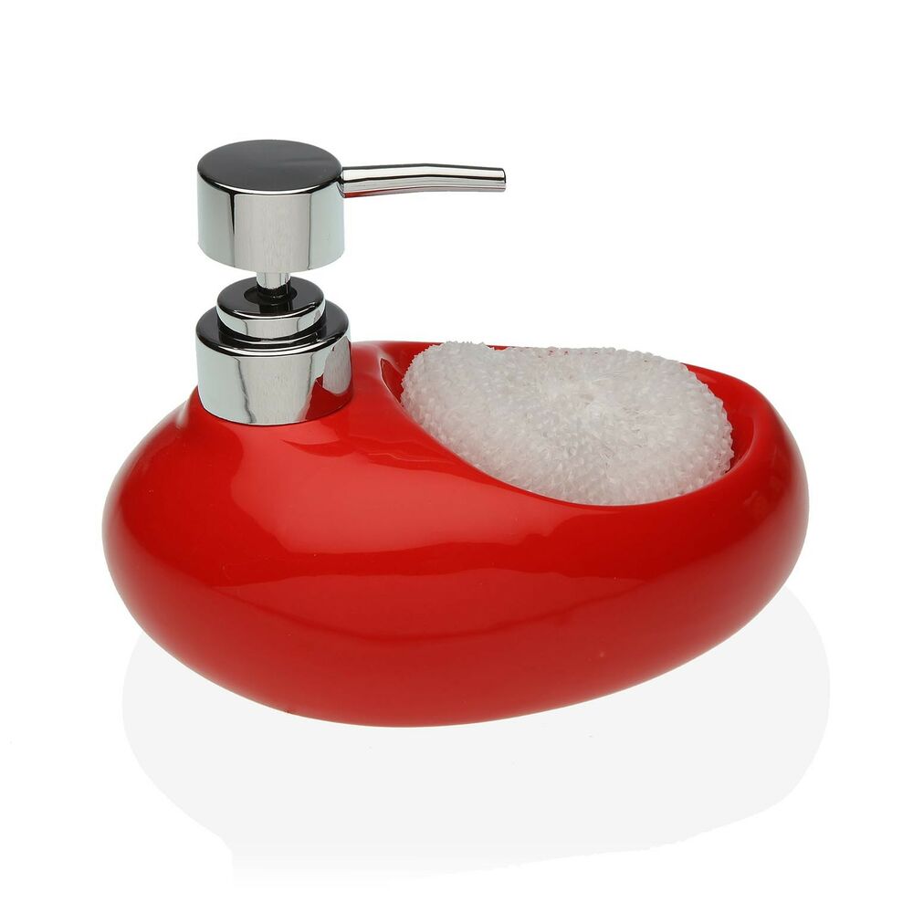 Soap Dispenser Versa Red Scourer Ceramic (16,5 x 16 x 10,5 cm)