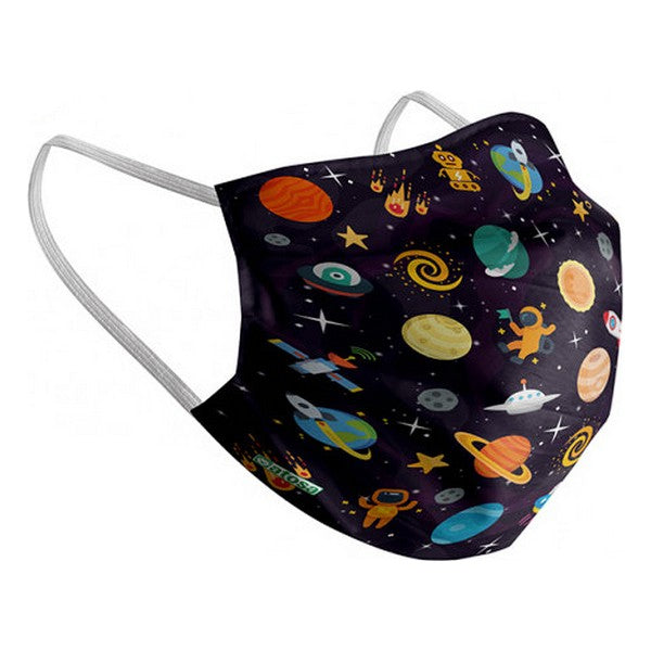 Hygienic Reusable Fabric Mask Space Children's