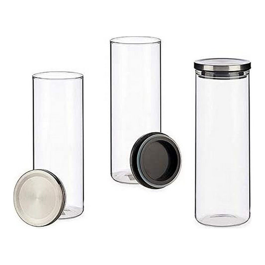 Glass Jar Vivalto Metal Silicone Crystal 1700 ml (10 x 18 x 10 cm) (10 x 28,5 x 10 cm)