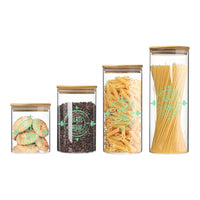 Thumbnail for Jar Quttin Borosilicate Glass Bamboo Decorated (9,5 x 16 cm)
