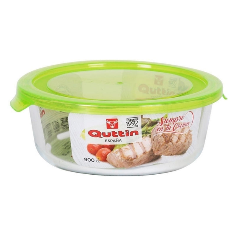 Round Lunch Box with Lid Quttin Borosilicate Glass