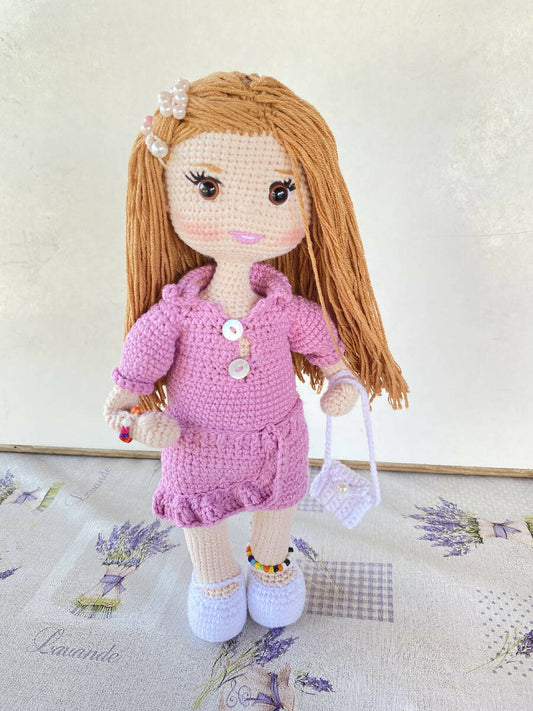Handmade By Noha Handmade Crochet Doll Nana weight 90gr Height 30 cm