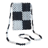 Le Caro Craft Black & White Rectangular Cross Bag For Woman