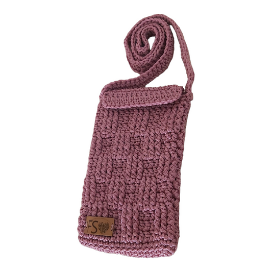 Fashion Stitch Women's Small Purple Crochet Cross Bag For Kids