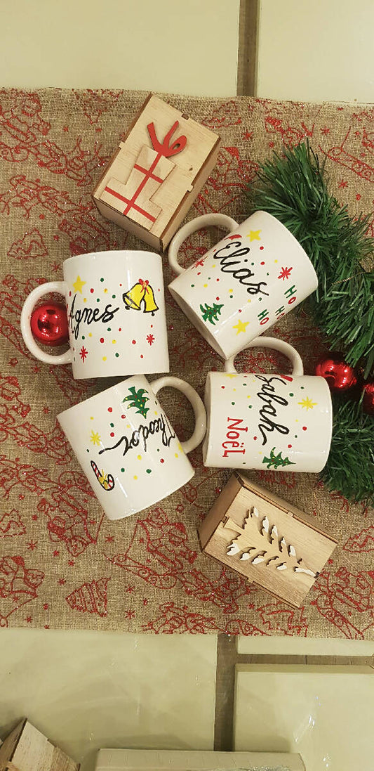 ArtVibes Hand Painted Customized Christmas Mug (per piece)