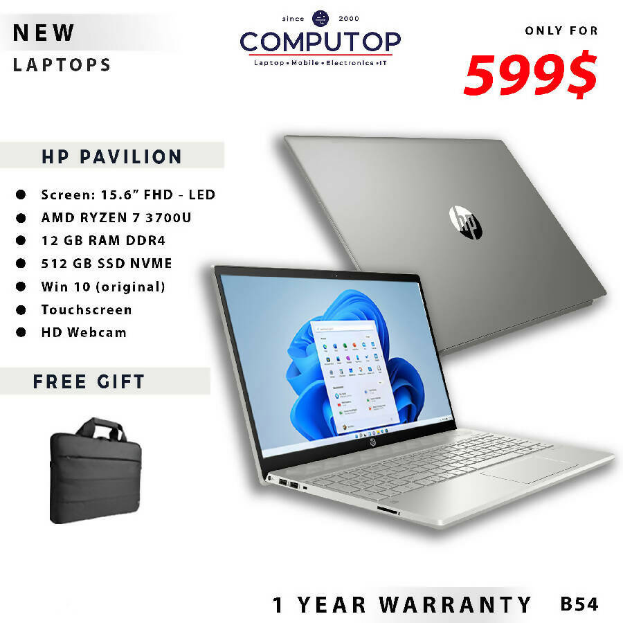 HP Pavilion Silver Laptop 15.6