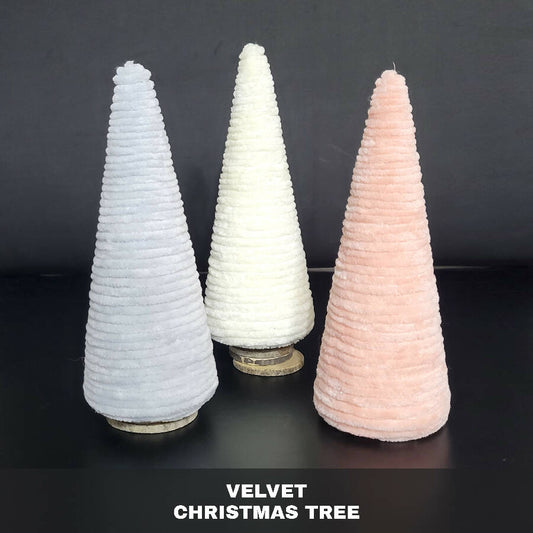 Karoun's Mini Velvet Christmas Trees Set of 5