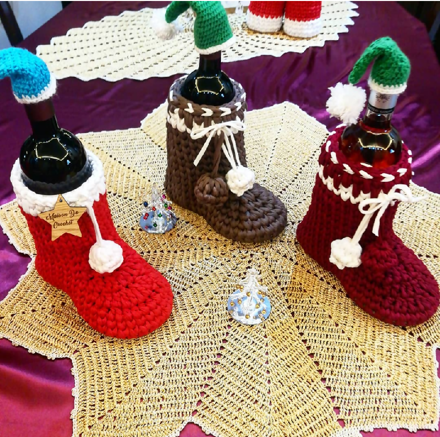 Maison du crochet Christmas Bottle Boot