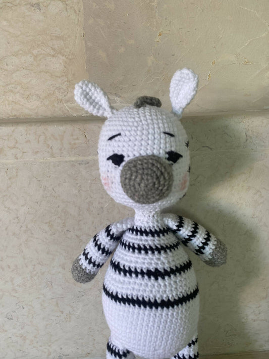 Handmade By Noha Handmade Crochet Zebra height 25cm weight 90 g