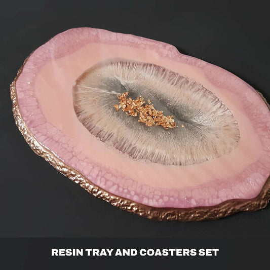 Karoun's Resin Serving Tray and Coasters Set