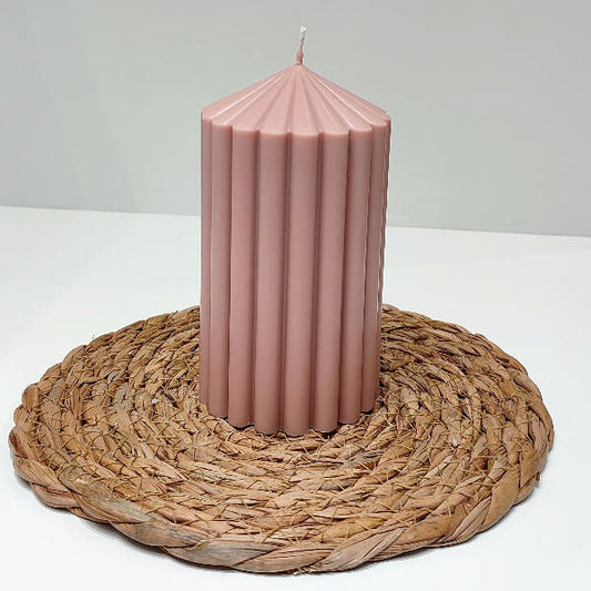 Candelight Hand-Poured Ribbed Pillar Candle