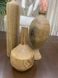 Massa Flowers A Set Of Walnut Wood Vasez