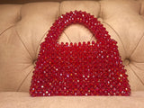 Lulua Stitches Handmade Red Glass Crystal Bag