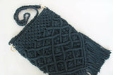 Reya Women's Navy Blue Macramé Tote Bag