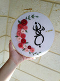 Angies Embroidery Handmade Embroidered 23cm Hoop