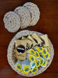 Angies Embroidery Handmade Crochet Set Basket and Coasters