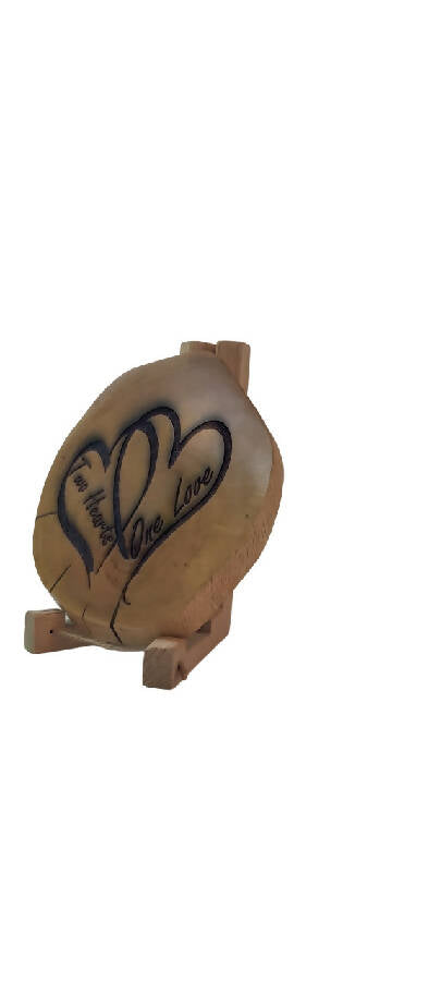 Life To Wood laser Engraved Wooden Board Two Hearts One Love For Home Décor