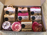 Glow & Go Box 8 Organic Handmade Face Soaps & 2 Scented Candles Great Gift