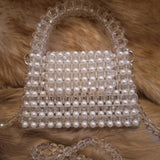 Lulua Stitches Handmade Crystal And Pearl Beaded Bag