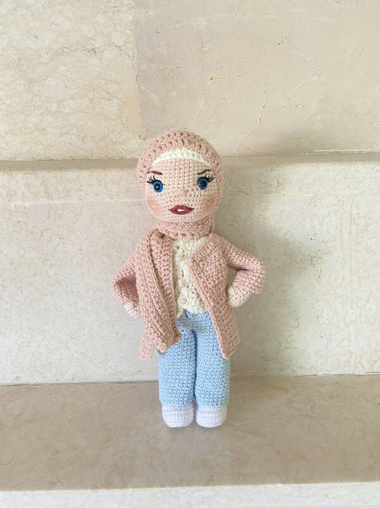 Handmade By Noha Handmade Crochet Doll Fatima weight 100 gr Height 30cm