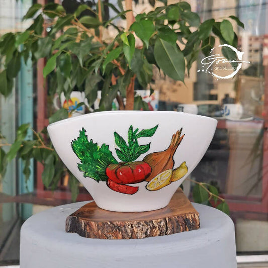 Grace T ArtStudio Handmade Tabbouleh Bowl diameter 22 cm height 11 cm