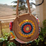 Crochet by Mona Handmade Flower Crochet Handbag Diameter 33cm