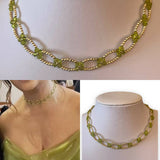 Accessoires by Madeleine Handmade Jewelry Kiwi Swarovski Set Length :Necklace 33cm Bracelet 17cm Ring Diameter 2.8cm