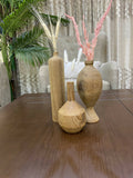 Massa Flowers A Set Of Walnut Wood Vasez