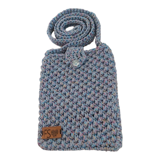 Fashion Stitch Women's Small Blue Crochet Cross Bag For Kids