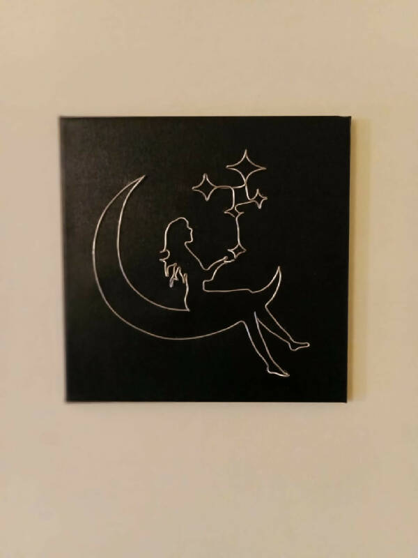 Craft Line Moon Girl Wire Art height 40 cm width 30cm