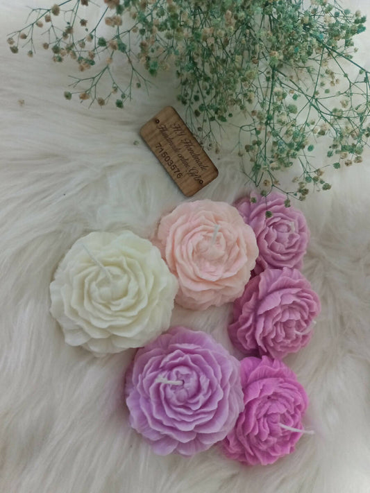 HJ Handmade Scented Peony Flower Candles
