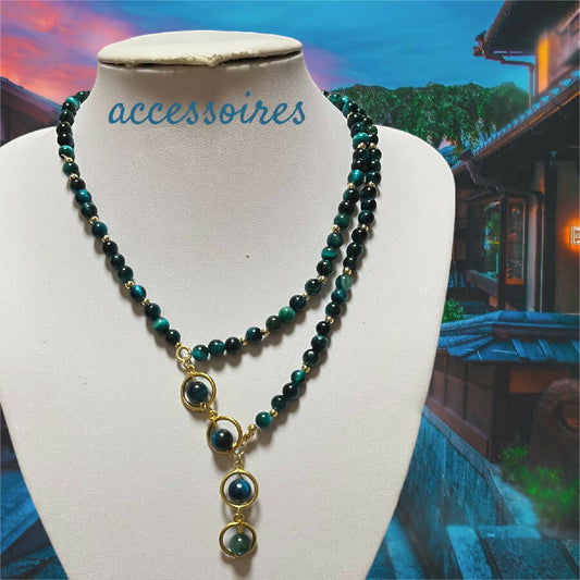 Accessoires by Madeleine Handmade Jewelry High Quality Tiger Eye Stones “Chic Necklace “