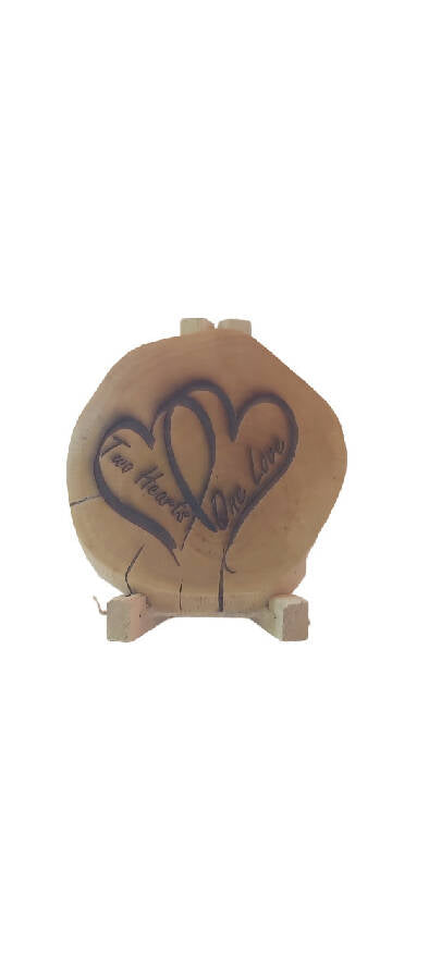 Life To Wood laser Engraved Wooden Board Two Hearts One Love For Home Décor
