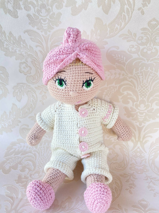 Handmade by Noha Crochet Doll weight: 90 gr height: 135 cm