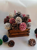 Craft Line Handmade Wooden Box of Pine Cones height 23cm, width 19cm