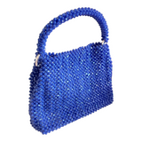 Le Caro Craft Blue Crystals Handbag For Woman