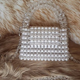 Lulua Stitches Handmade Crystal And Pearl Beaded Bag