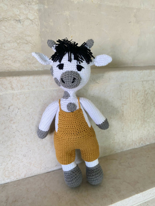 Handmade By Noha Handmade Crochet Doll Cow Weight 70gr height 27 Cm
