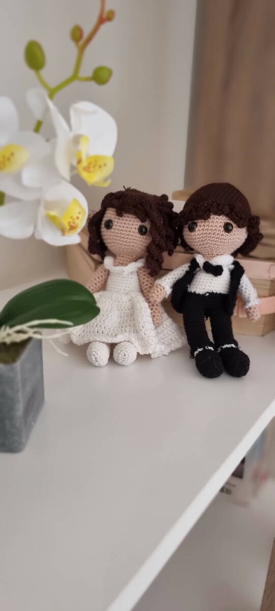 Handmade By R.F Handmade Bride and Groom Crochet Dolls