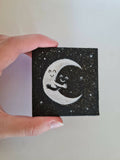 Fatateesh's Black Mini Canvas Moon Painting