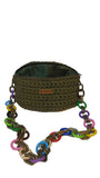 Fashion Stitch Women's Olive Green Crochet Belt Bag For Ladies