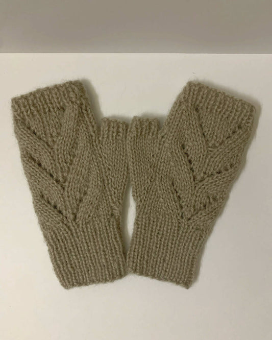 Dania's Knits Angora Hand Knitted fingerless Gloves