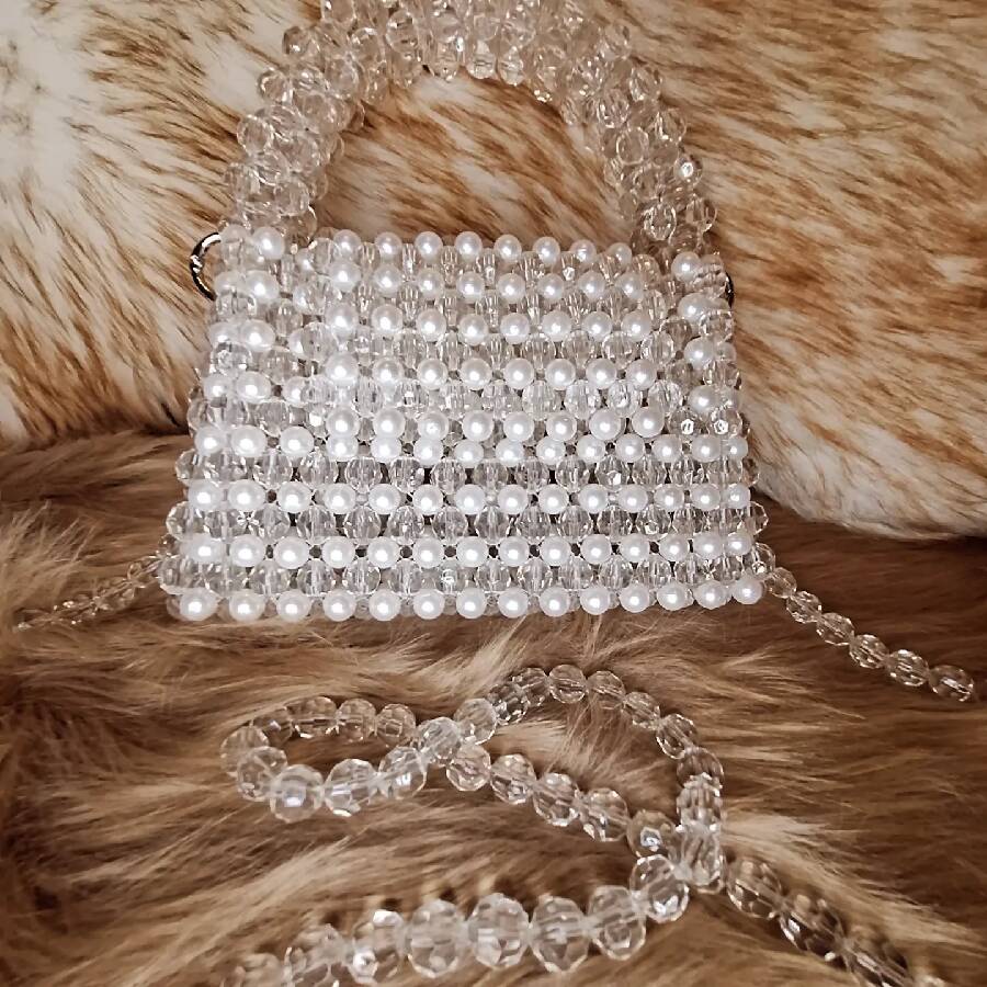 Lulua Stitches Handmade Crystal And Pearl Beaded Bag Loyabi