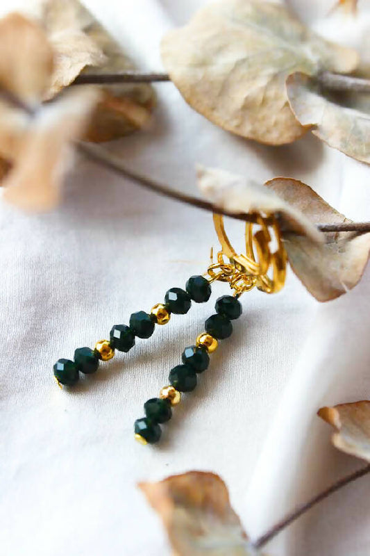 Bloom With A Handmade Green Crystal Earrings For Women