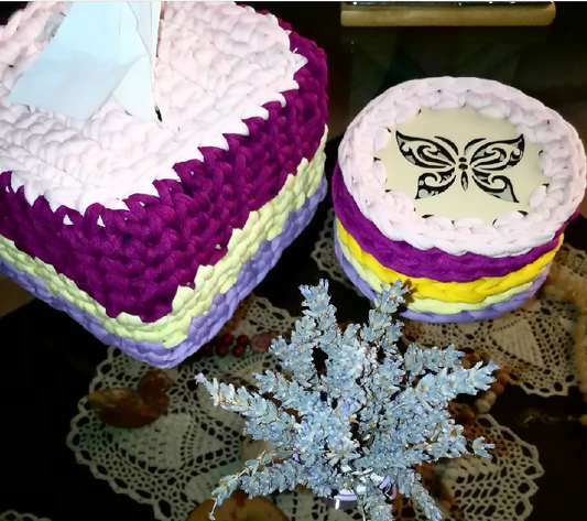 Maison du crochet Set Tissue Box + Coasters