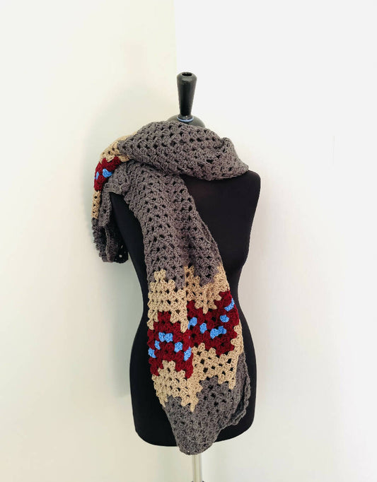 Roudainas Art Crochet Shawl Anthracite Grey