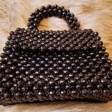 Lulua Stitches Handmade Black Beaded Bag